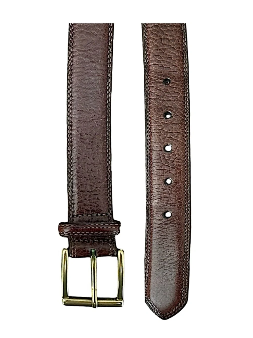 EDDIE BAUER Mens Brown Leather Belt Size 42 USA
